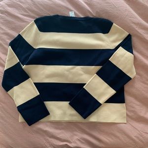 J. Crew boatneck sweater in rugby stripe size L